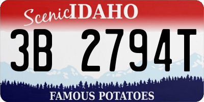 ID license plate 3B2794T