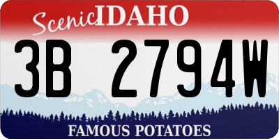 ID license plate 3B2794W