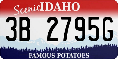 ID license plate 3B2795G