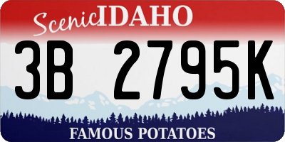 ID license plate 3B2795K