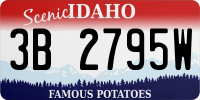 ID license plate 3B2795W