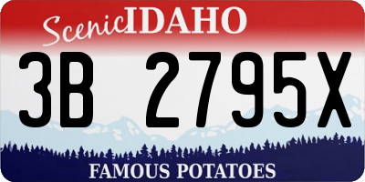 ID license plate 3B2795X