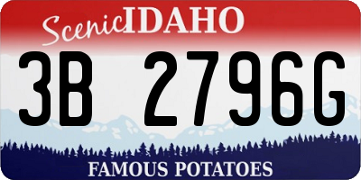 ID license plate 3B2796G