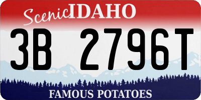 ID license plate 3B2796T