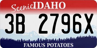 ID license plate 3B2796X