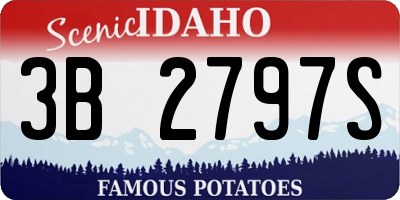 ID license plate 3B2797S