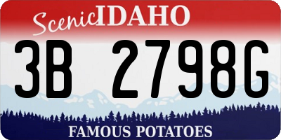 ID license plate 3B2798G