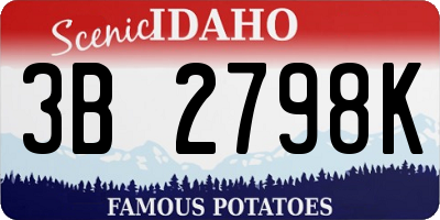 ID license plate 3B2798K