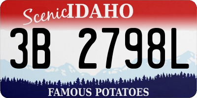 ID license plate 3B2798L