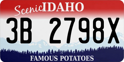 ID license plate 3B2798X