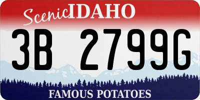 ID license plate 3B2799G