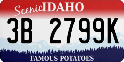 ID license plate 3B2799K