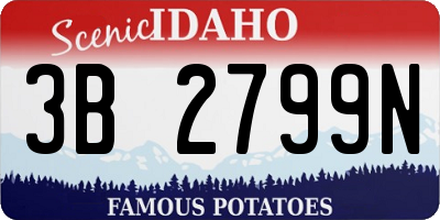 ID license plate 3B2799N