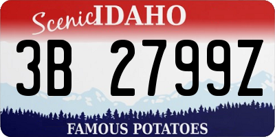 ID license plate 3B2799Z