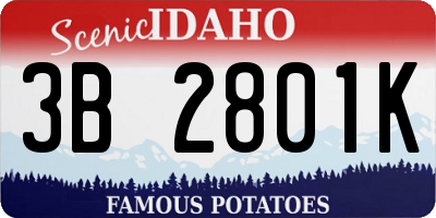 ID license plate 3B2801K