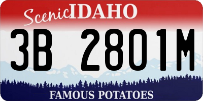 ID license plate 3B2801M