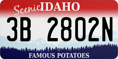 ID license plate 3B2802N