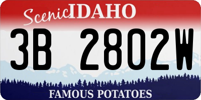 ID license plate 3B2802W