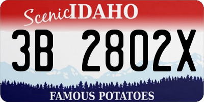 ID license plate 3B2802X