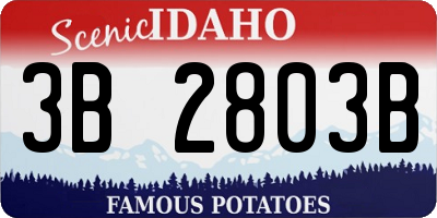 ID license plate 3B2803B