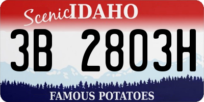 ID license plate 3B2803H
