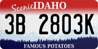 ID license plate 3B2803K