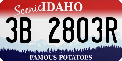 ID license plate 3B2803R