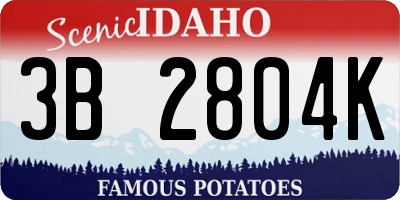 ID license plate 3B2804K
