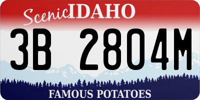ID license plate 3B2804M