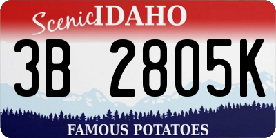 ID license plate 3B2805K