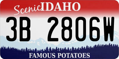 ID license plate 3B2806W