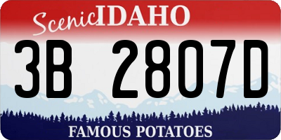 ID license plate 3B2807D