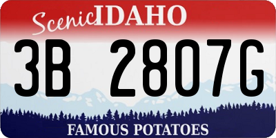 ID license plate 3B2807G