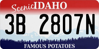ID license plate 3B2807N