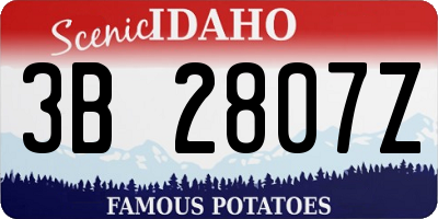 ID license plate 3B2807Z