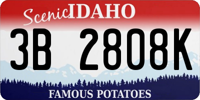 ID license plate 3B2808K