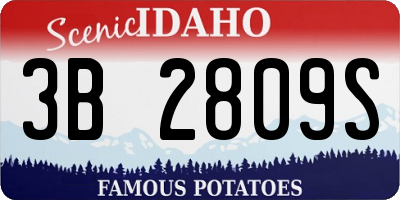 ID license plate 3B2809S