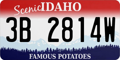 ID license plate 3B2814W