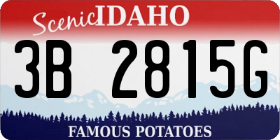 ID license plate 3B2815G