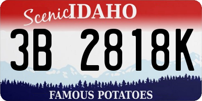 ID license plate 3B2818K