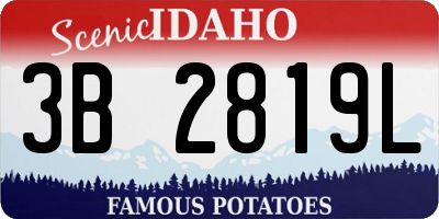 ID license plate 3B2819L