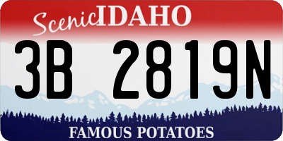 ID license plate 3B2819N