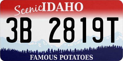 ID license plate 3B2819T