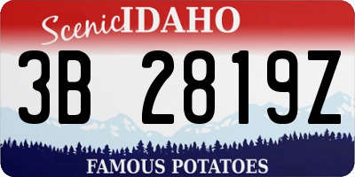 ID license plate 3B2819Z