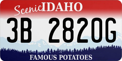 ID license plate 3B2820G