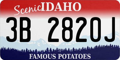 ID license plate 3B2820J