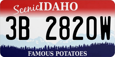 ID license plate 3B2820W