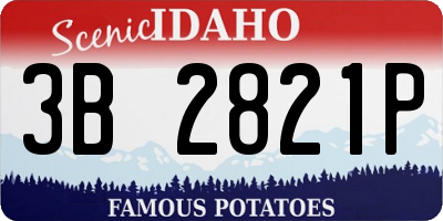 ID license plate 3B2821P