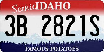 ID license plate 3B2821S