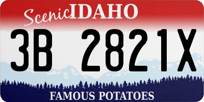 ID license plate 3B2821X